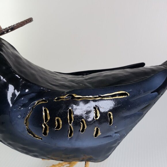 Metal Witch and Bird Bobble Head Figurines On Springs Farmhouse Halloween Fall - Picture 10 of 15